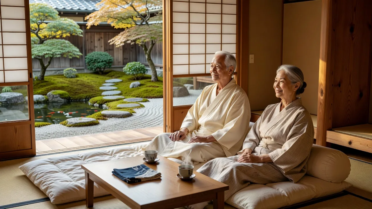 旅館の縁側